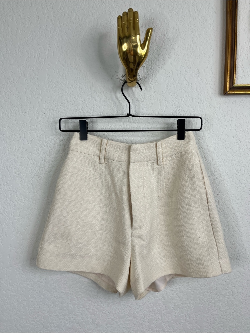 ASTR The Label Amiah High Waist Shorts A Line Tweed Pockets Lined